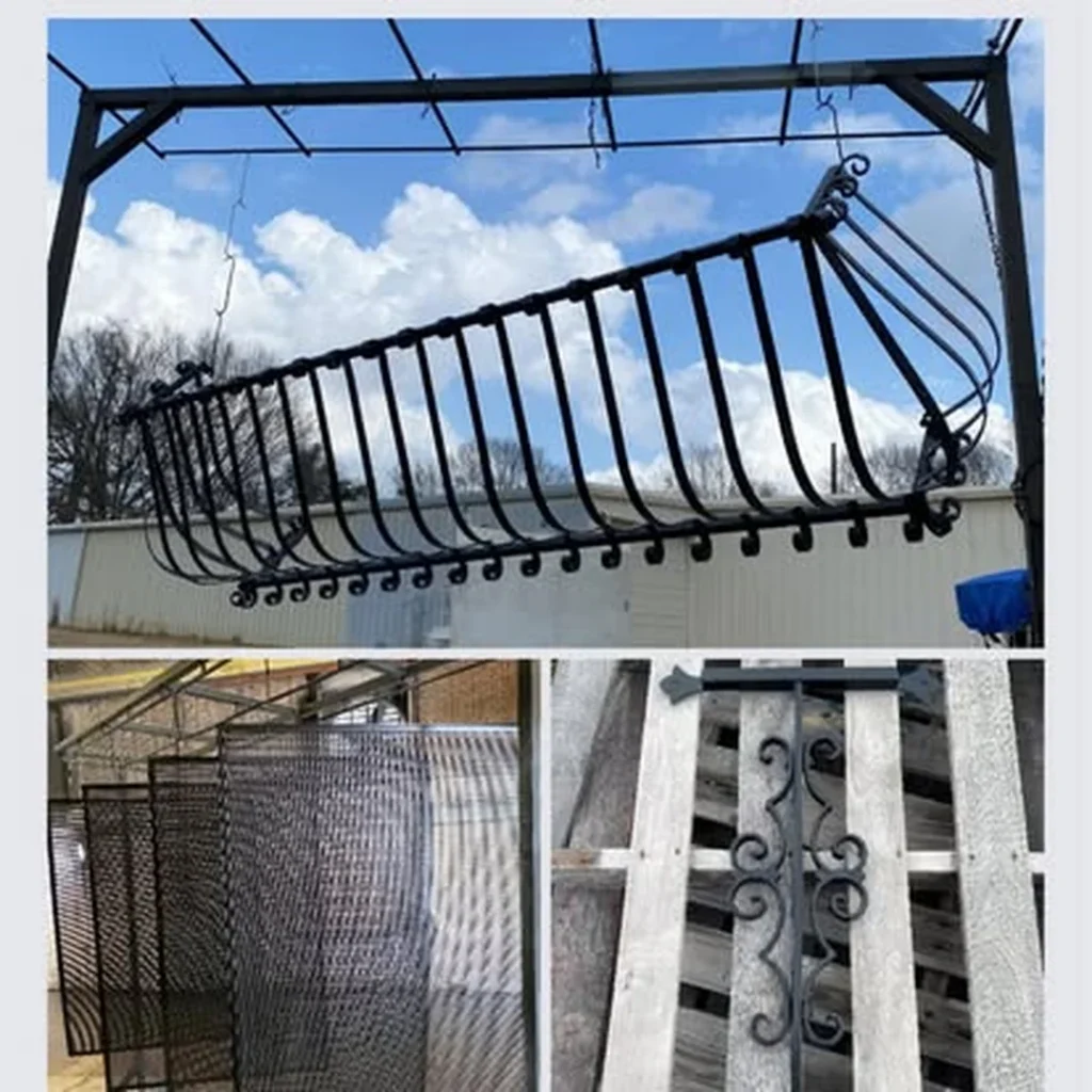 close metal structure ladder basket